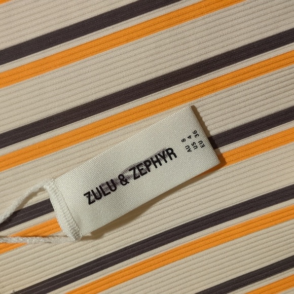 NWOT Zulu & Zephyr x Free People licorice striped ribbed one piece swim suit - Picture 6 of 11